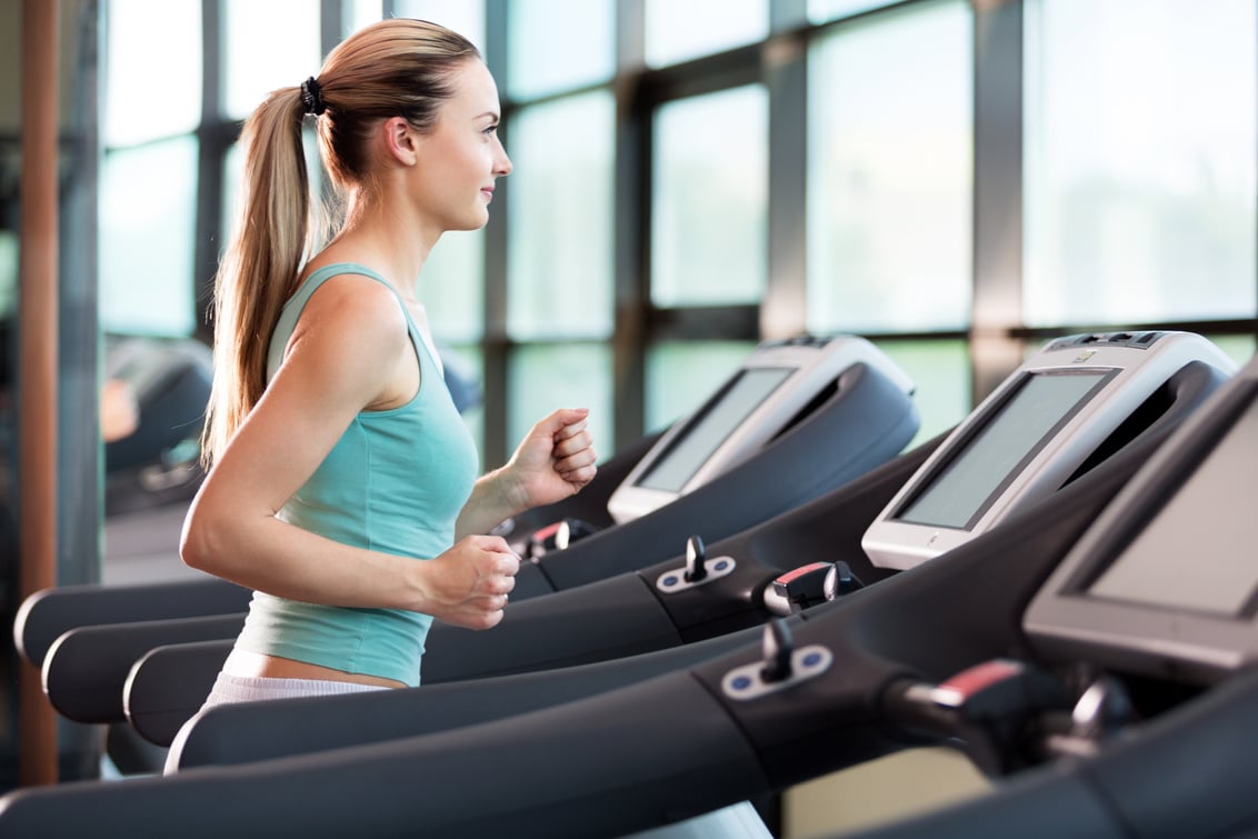 Young Woman on a Treadmill